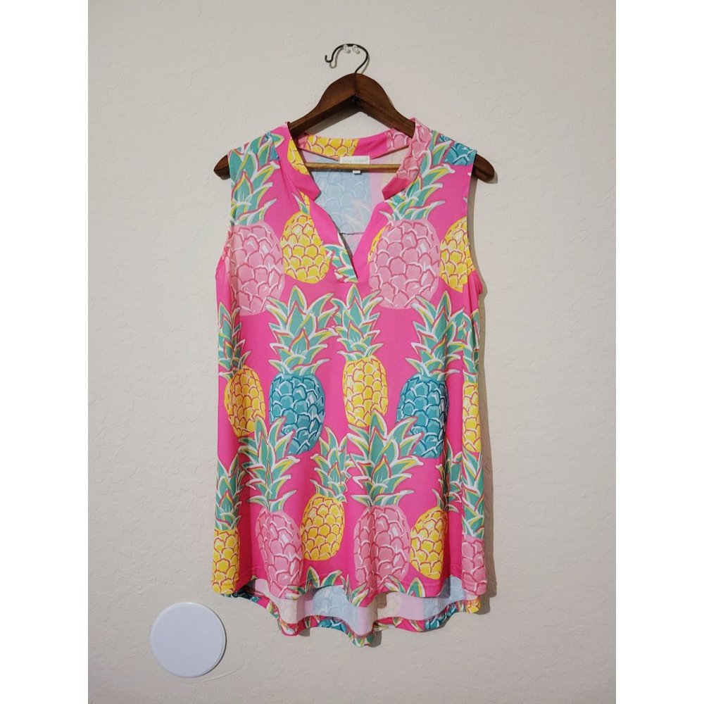 Simply Southern Pink Pineapple Charleston Tank